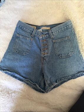 Levi's High-Waist Button-Fly Denim Shorts - Light Blue Wash